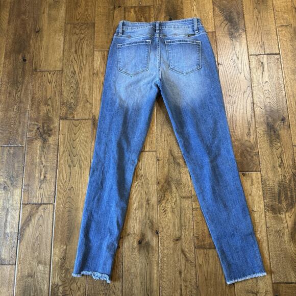 KanCan Skinny Jeans Mid Rise Stretch Distressed Womens Sz 28 Raw Hem SP1342-1 - Picture 6 of 7